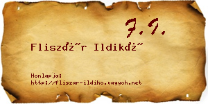 Fliszár Ildikó névjegykártya